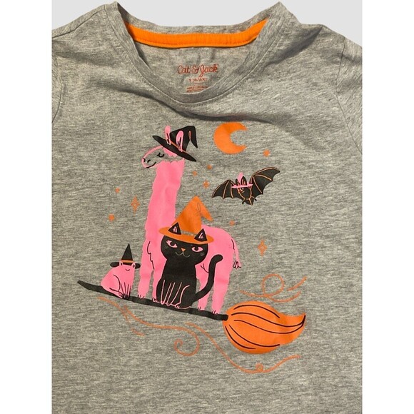 Girls Small Halloween Set Cat & Jack Top And Leggings Kids 6/6x - Picture 6 of 7